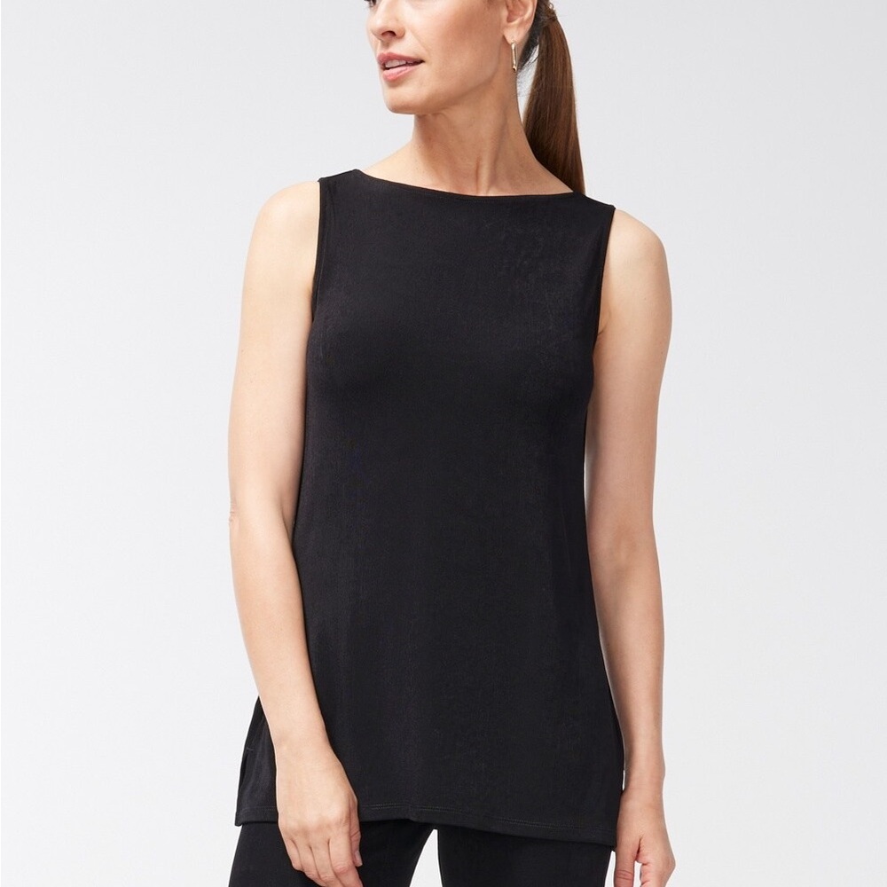 Chicos Travelers Side Slit Tunic Tank in Navy NWT in Chico’s size 2 which is a L